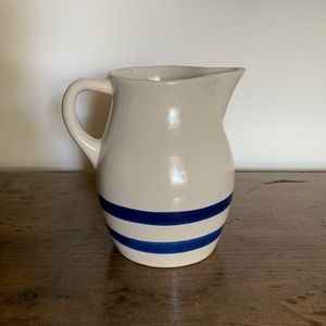 Antique blue and white pitcher